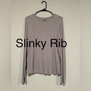 Nuuds Slinky Rib Stone Long Sleeve Shirt